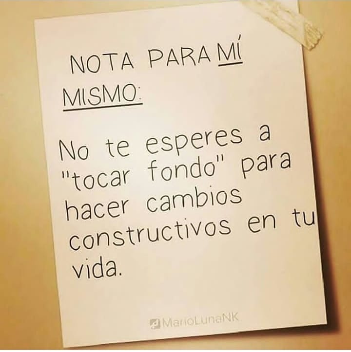 frencelle_ec's tweet photo. Nota para mi mismo: No te esperes a "Tocar fondo" para hacer cambios constructivos en tu vida. https://t.co/jhLXrdQPCM