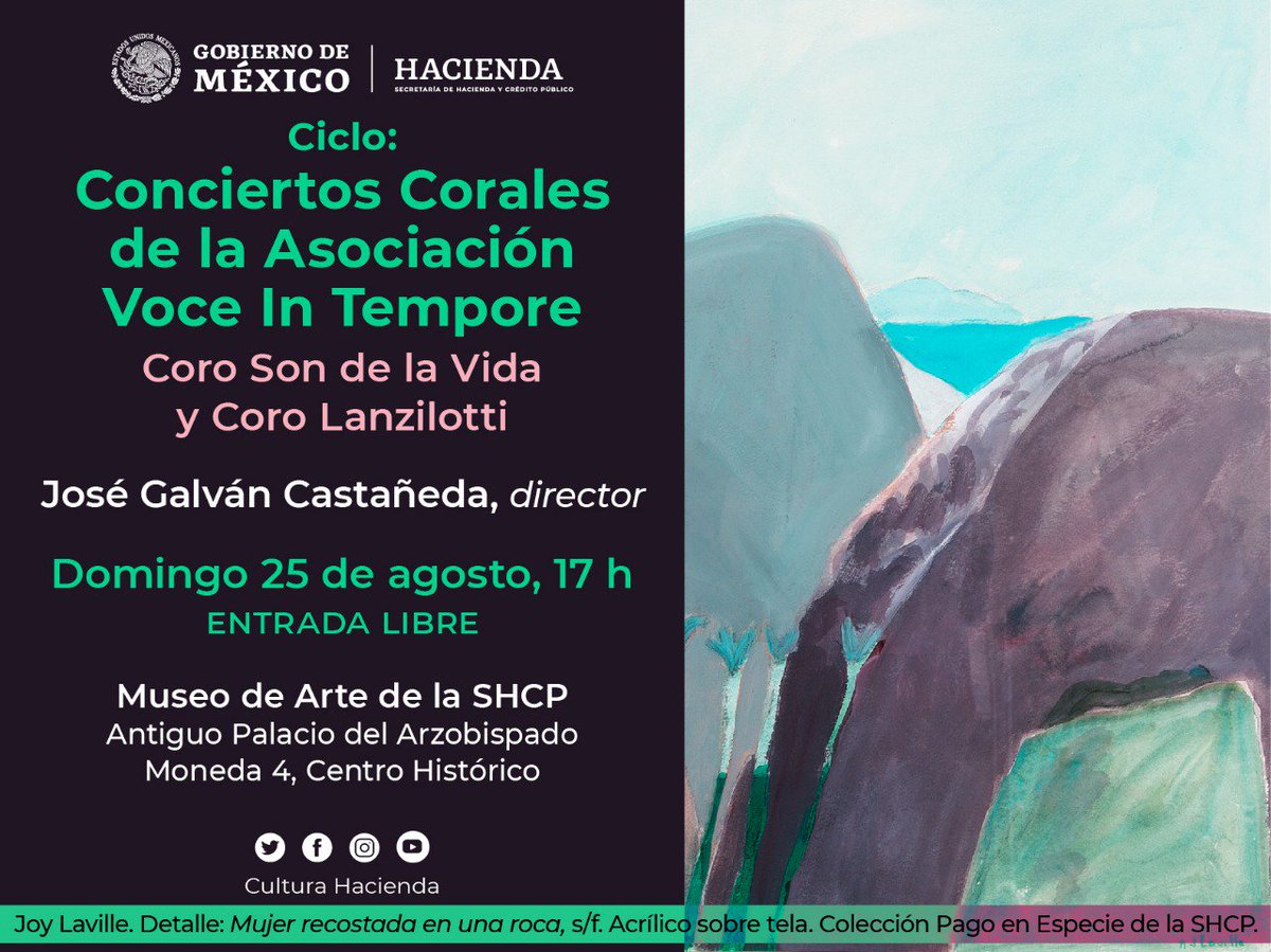HaciendaCultura's tweet photo. #VoceInTemporeMX trae para ti un Concierto Coral en el #MuseoDeArteSHCP
¡No te lo pierdas!
#EntradaLibre https://t.co/X4sYZrT1eI