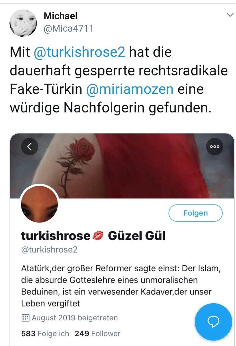 MirjaMoezen's tweet photo. Der fake account 
@turkishrose2
 ist eine billige Kopie von mir!!! Sie hat mich geblockt aus Angst enttarnt zu werden!!! Der FSB ist an der Sache dran, der kreml ist informiert so lasse ich mit mir nicht um springen!!! https://t.co/HuO6wqcJw2