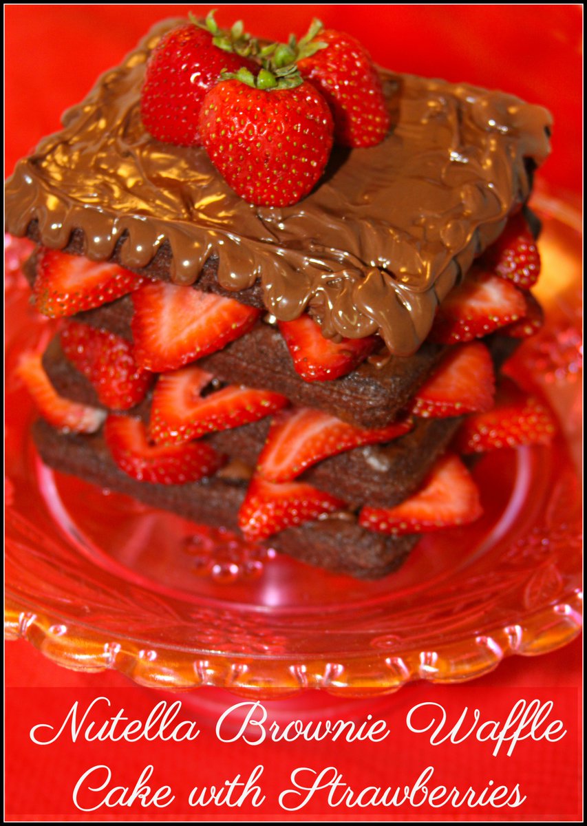 FLChefNicole's tweet photo. Happy #NationalWaffleDay ! Make my Nutella Brownie Waffle Cake with Strawberries to celebrate! https://t.co/URRsihnZkb https://t.co/z1CpC2S48a