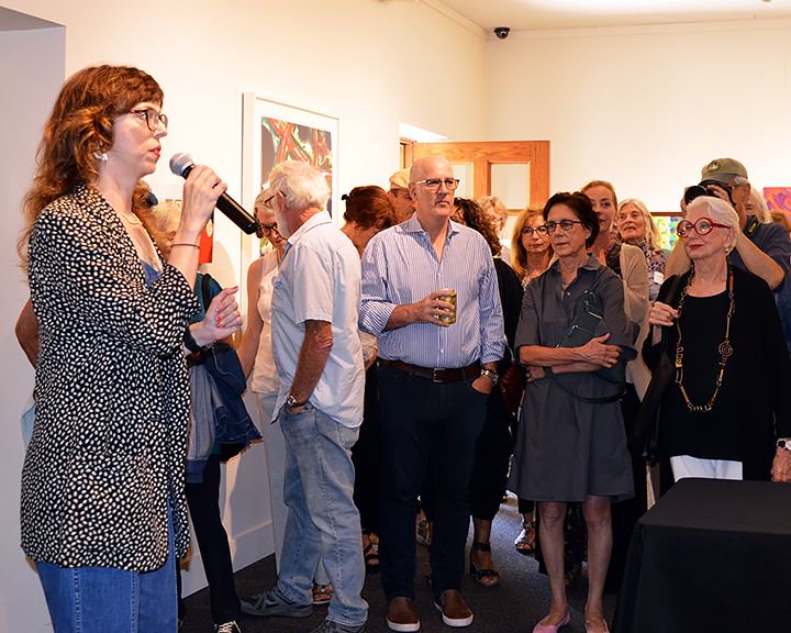 Such a great turn out for the opening of Transcend, with an engaging talk by Juror Amy Owen, curator @dirosaart We're grateful to Amy for her thoughtful choices for the exhibit! Find beauty and solace through art at #marinmoca. Exhibit on view til Sept. 15.
