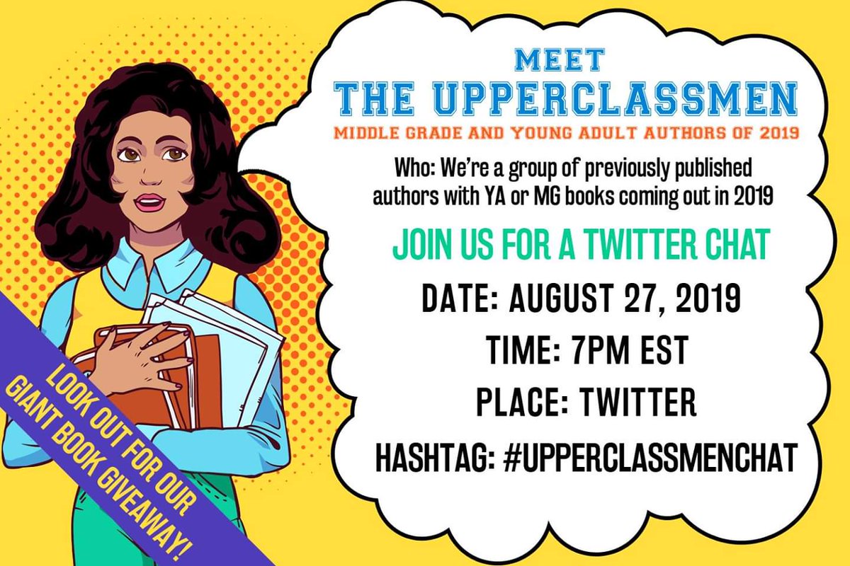 thebooktraveler's tweet image. Hi everyone! Welcome to the #upperclassmenchat!!! Tonight is all about celebrating YA &amp;amp; MG non-debut books publishing in 2019!! I am so excited to learn more about these authors and their books! @MUpperclassmen