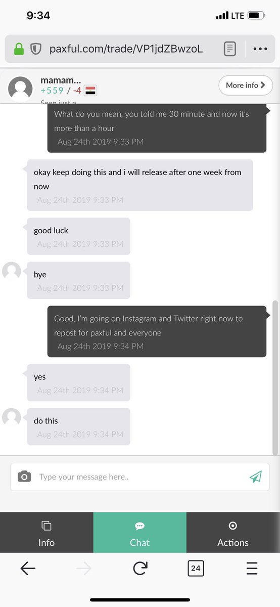 Beverlygarret01's tweet photo. @paxful can you all see this, some vendor on paxful are not worth to be on there, I regret trading with him and he’s still holding my coin https://t.co/R0hbo6JXpZ