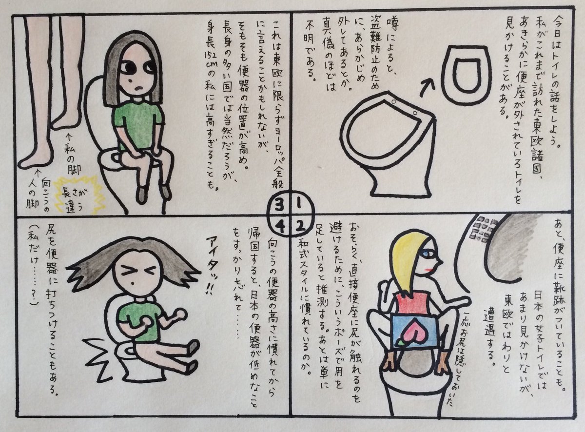 Sayuki Dekalog11の人 東欧トイレあるあるです とはいえ 今回のトイレ 話は東欧に限らなそう 今度モンゴルや中国のトイレシリーズも描こうかな T Co Bzh8moepef Twitter