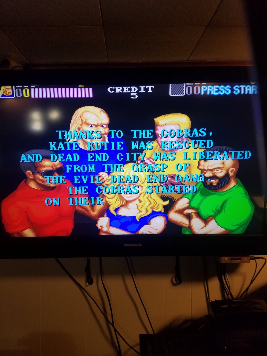 NJRetro1's tweet photo. #justbeatit @polykill Vendetta! played as Hawk aka Hulk Hogan of course. This was probably my most played arcade game as a kid and this is the first time I beat it. Hard as nails and quarter munching madness. So fun though, the shotgun is boss and the ground attacks make it. https://t.co/K2qK56LPMf