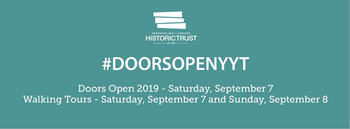 #DoorsOpenYYT is back and better than ever!  Sites open Saturday, Sept. 7 / Walking tours Saturday, Sept. 7 and Sunday, Sept. 8.  Full details: historictrust.ca/doorsopen