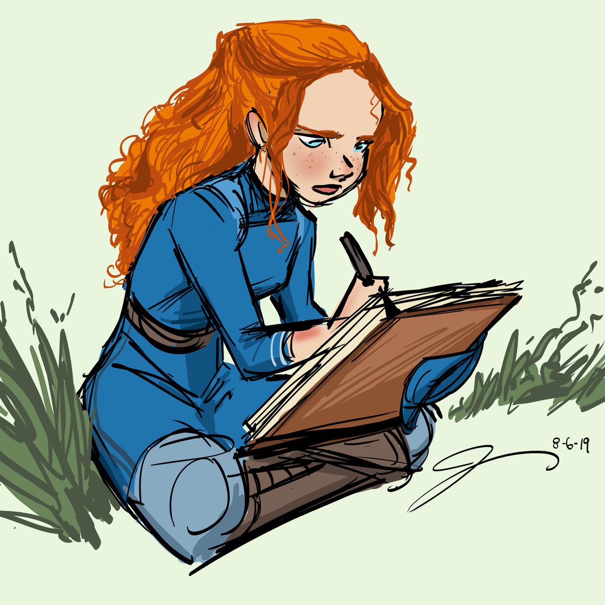 Been listening to the Stormlight Archive on audiobook & I’ve suddenly become a fanatic! Here is fan art featuring Shallan . #thewayofkings #shallandavar #radiant #stormlightarchive #brandonsanderson #wordsofradiance #oathbringer #cosmere #sketch #redhead #shatteredplains