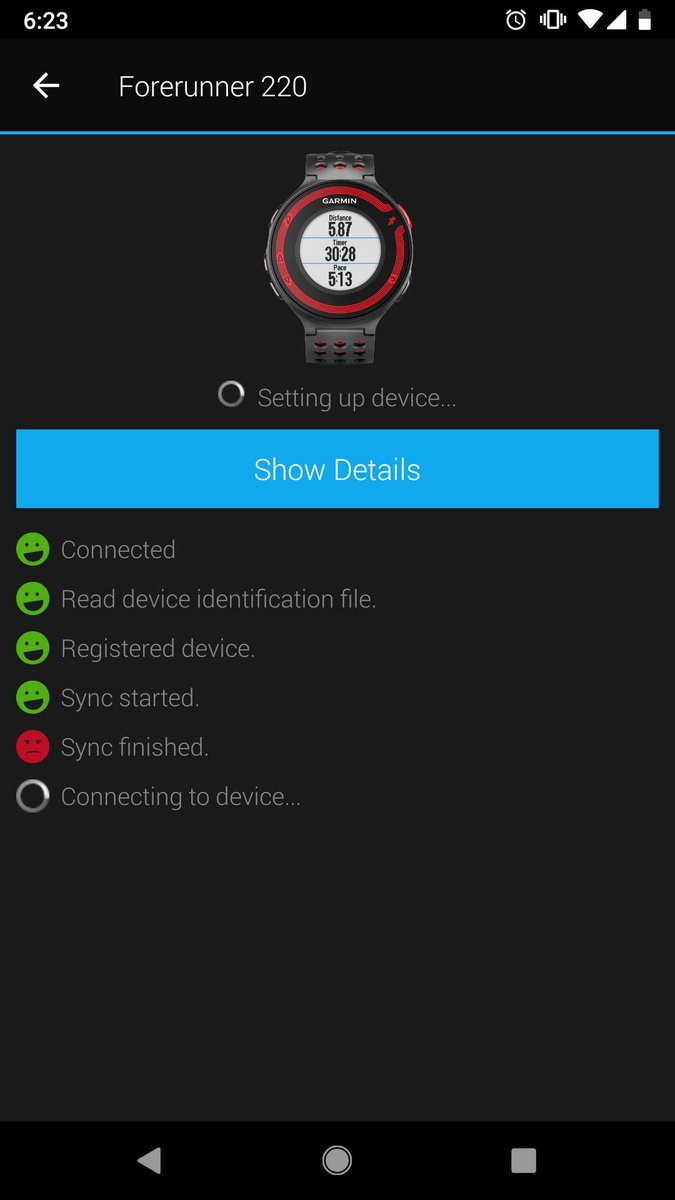 ryan__chaves's tweet photo. @Garmin The latest Garmin Connect update for @Android has broken sync with my Forerunner 220. Help!! https://t.co/SfD5D8s3lU