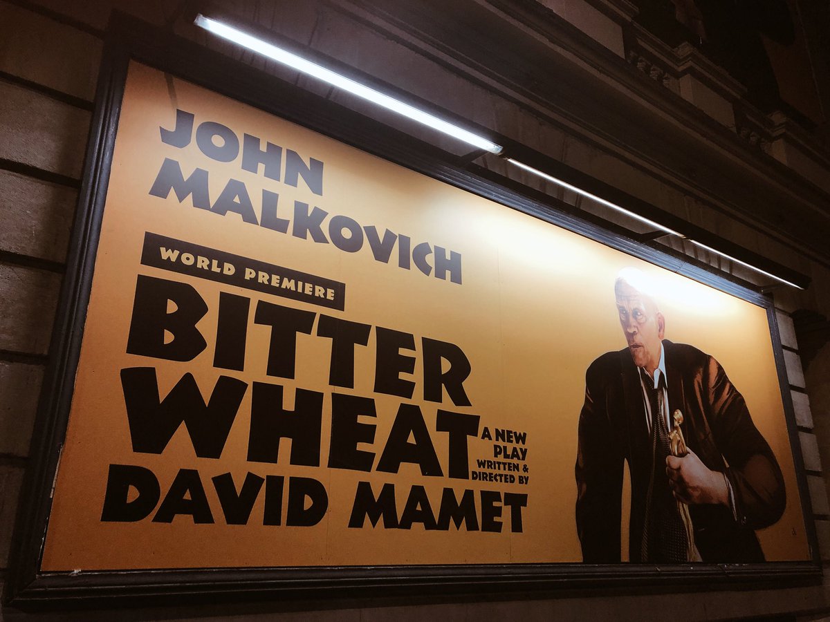 NicolaButtigieg's tweet photo. Classy gentleman. Extraordinary vocabulary. @JohnhMalkovich is the perfectly rounded 😉 mogul who can’t sit up in @BitterWheatPlay and @DavidMamet does a frighteningly funny job portraying the revolting realness of Hollywood 😎 #definitelygosee #GarrickTheatre #LondonWestEnd https://t.co/kddiryWvIB
