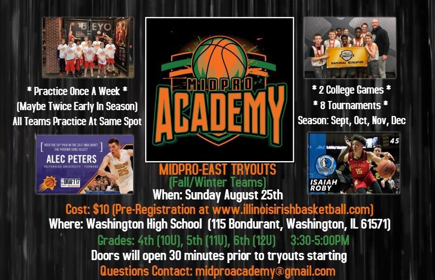 G_SullivanMPA's tweet image. MidPro-East Tryouts are tomorrow for 4th-5th-6th Grade Boys Fall/Winter Teams. 330-5PM tomorrow at Washington HS. Dont Miss Out! 
#DevelopmentIsKey