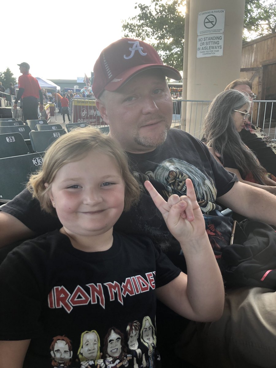 Here we are <a href="/IronMaiden/">Iron Maiden</a> in Indy! Peyton and Daddy living the dream. “I’ve waited 8 years for this”, she says. #BePartoftheLegacy