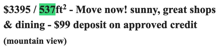  $3395 / 537ft2 - Move now! sunny, great shops & dining - $99 deposit on approved credit (mountain view) 