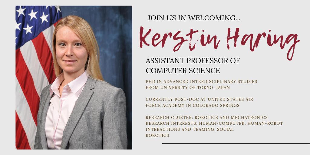 RitchieSchool's tweet photo. We are so excited to share that Kerstin Haring will be joining us next fall as an Assistant Professor of Computer Science! Welcome to the Ritchie School family! #DUfaculty #Ritchieschoolfaculty https://t.co/HEi6h5gsTb