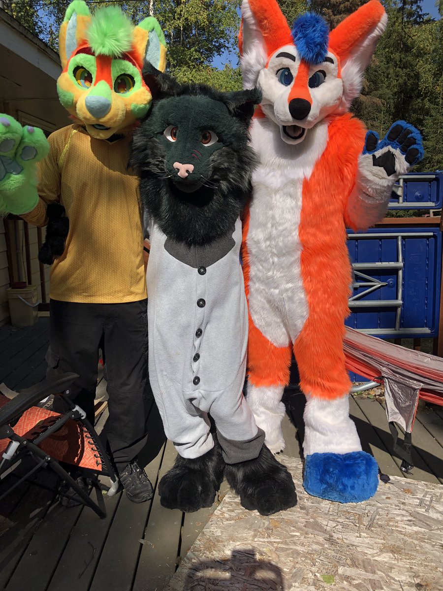 fuzzballsoren's tweet photo. I know itβs late for #FursuitFriday but we can do #SplinterfoxSaturday instead! :D
βοΈ: @Splinter_Fox and @WeaselsOnEasels
π: Alaska
π: @lightclaw29
π: @shadowfang92
Photo was a timer on my camera so no photo credit π https://t.co/pMv3wUQJpZ