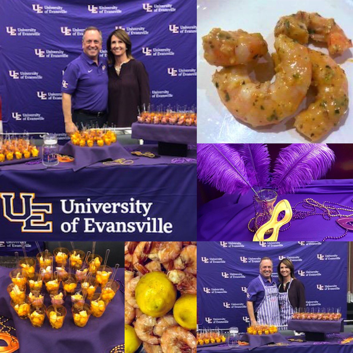 UEvansville's tweet photo. Sneak peek of Chef Pietruszkiewicz’s table and dish for Old National Bank’s #100MenWhoCook event tonight to benefit @cmoekids. Visit #PrezP and First Lady Siobhan for Spicy Louisiana Shrimp Remoulade! #universityofevansville #uechangemaker #evansville #oldnational #eisforeveryone https://t.co/uI0DJ0AtUu