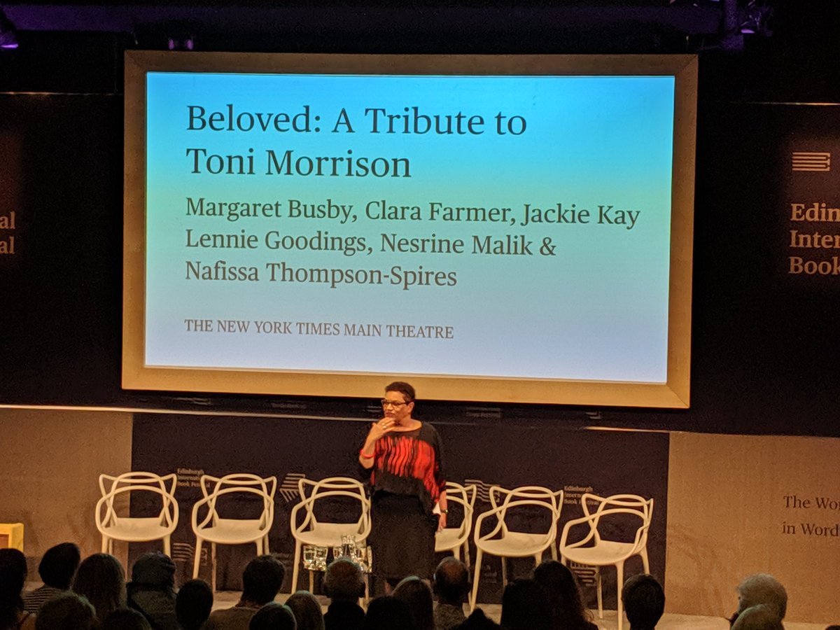 sarahpbroadley's tweet photo. Of all the events I've attended @edbookfest so far, this was the one that made me cry. @JackieKayPoet #RIPToniMorrison https://t.co/YiNyQlZ4tS