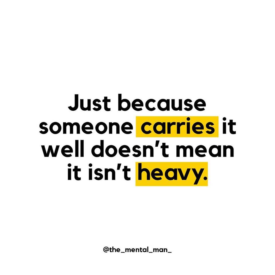 GottmanInst's tweet photo. Be compassionate. Just because someone carries it well doesn’t mean it isn’t heavy.

📷: https://t.co/GrDdezRCpH https://t.co/0clCp3CM6R