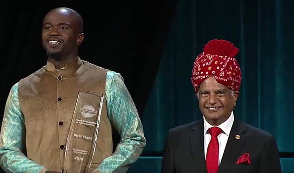 Rammohan_M_Rai's tweet photo. Congratulations to Aaron Beverley, World Champion of Public Speaking.. #TICon2019 #WCPS2019 @Toastmasters @Toastmasters #AaronBeverley https://t.co/RqIkhyMTiM