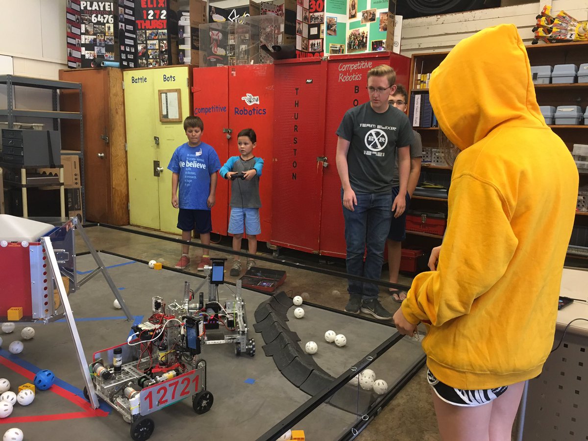 Player1_6476's tweet photo. We also had the opportunity to show the kids our FTC robots from this past 2018-2019 season and they all got to drive them! @FIRSTweets https://t.co/c2tlxCMtsE