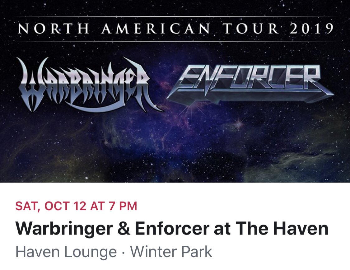 ThicketTheBand's tweet photo. We are so excited to announce that we will be opening for Warbringer and Enforcer at the Haven Lounge this October 12th! 

Our friends in Darkness By Design and Destructonomicon will be joining us for a great night of metal. 🤘🏻

Shoot us a message for tickets! https://t.co/it5Knp6GCn
