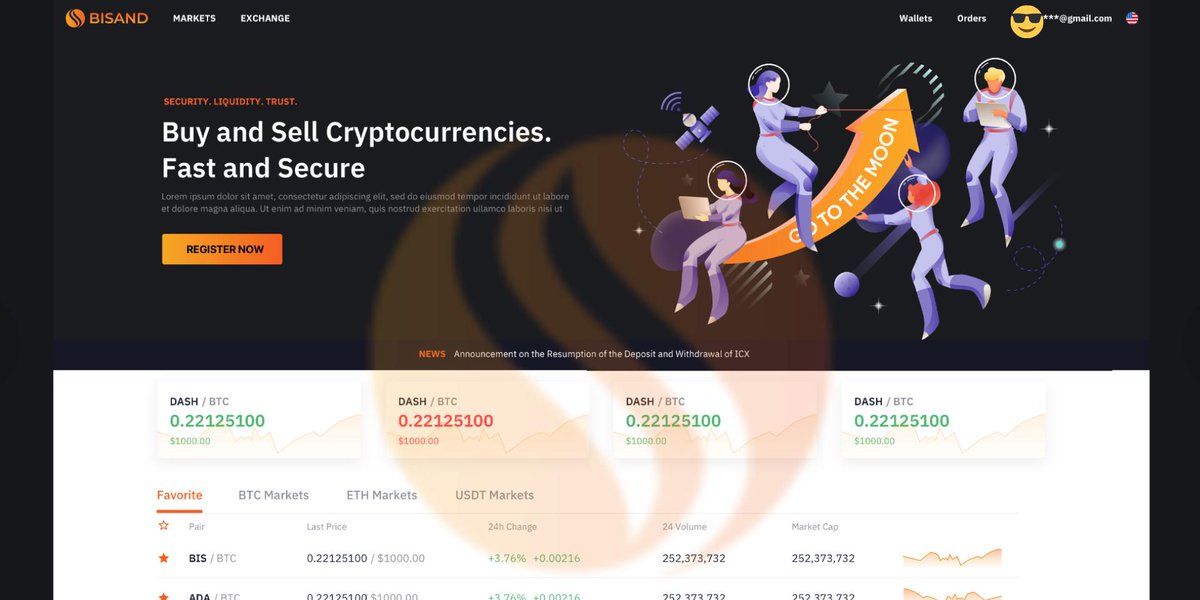 BisandExchange's tweet photo. #Bisand Homepage! Go to the moon!

#Blockchain #bisand_dev😍 https://t.co/cdoRPQSkqW