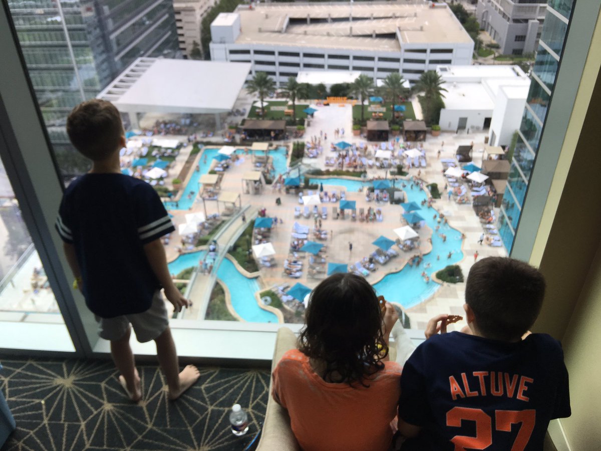 BrentZwerneman's tweet photo. In other news, we found a way to get ‘em to not ask to play video games. Put ‘em 13 stories above the Texas lazy river and let ‘em people watch. But no closer:
#MarriottPoints https://t.co/SBJ4YzX63R