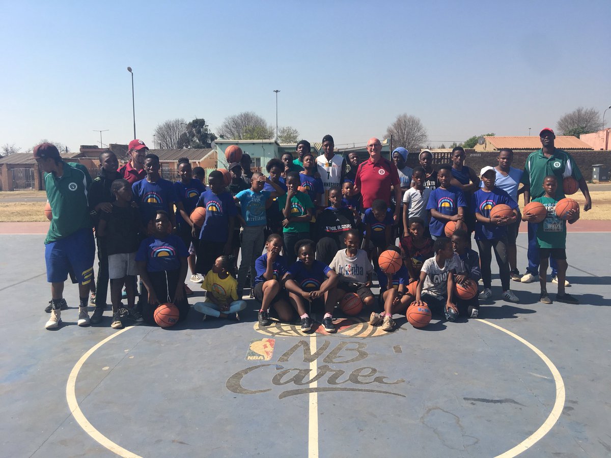 C_Ramsay's tweet photo. Our smallest camper Mbali Melaphi received MVP honors and a @trailblazers shirt at the Dr. Jack Ramsay Grassroots Basketball Clinic in Soweto today. Dr. Jack coached the Blazers from 1976-86. Thanks coaches Thabang Kgwedi and Meshack Selatwe for all you do. #AfricaOutreachUSA https://t.co/66fs60kE3v