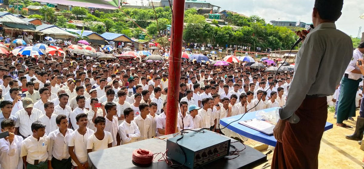 TheRohingyaPost's tweet photo. Around 5 lakh #Rohingya refugees gathered for a rally at Kutupalong refugee camp in Cox’s Bazar and demanded justice today on completion of 2 years since the Rohingya influx began following persecution by #Myanmar armed forces.
#WithRohingya #WithRefugees #MyanmarGeneralsToICC https://t.co/quqCudcEX4
