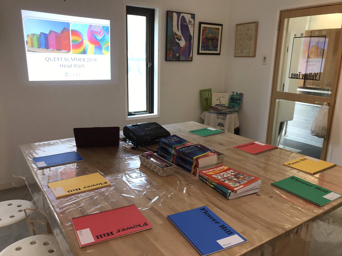 QUESTTokyoKK's tweet photo. All ready for our final QUEST Summer Program this week. ‘Head Start’ begins tomorrow, gently preparing the children to return to school. Lots of thinking and fun planned. 

#questtokyo #questsummer2019 #summerfunforkids https://t.co/CtOi8mrgbj