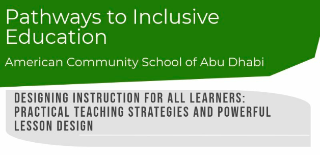 Join us for a wonderful learning experience 
@acsabudhabi @PIEpartnerships @jasonhicks70
@TeacherAbuDhabi @TeachAbuDhabi @TS_Dubai
@DubaiExpatTeach @TeachersDubai @GCCASCD
@TeachersInUAE #NESAchat #SpecialEducation #SpedChat #ACSLearns

Register here: inclusion.acs.sch.ae
