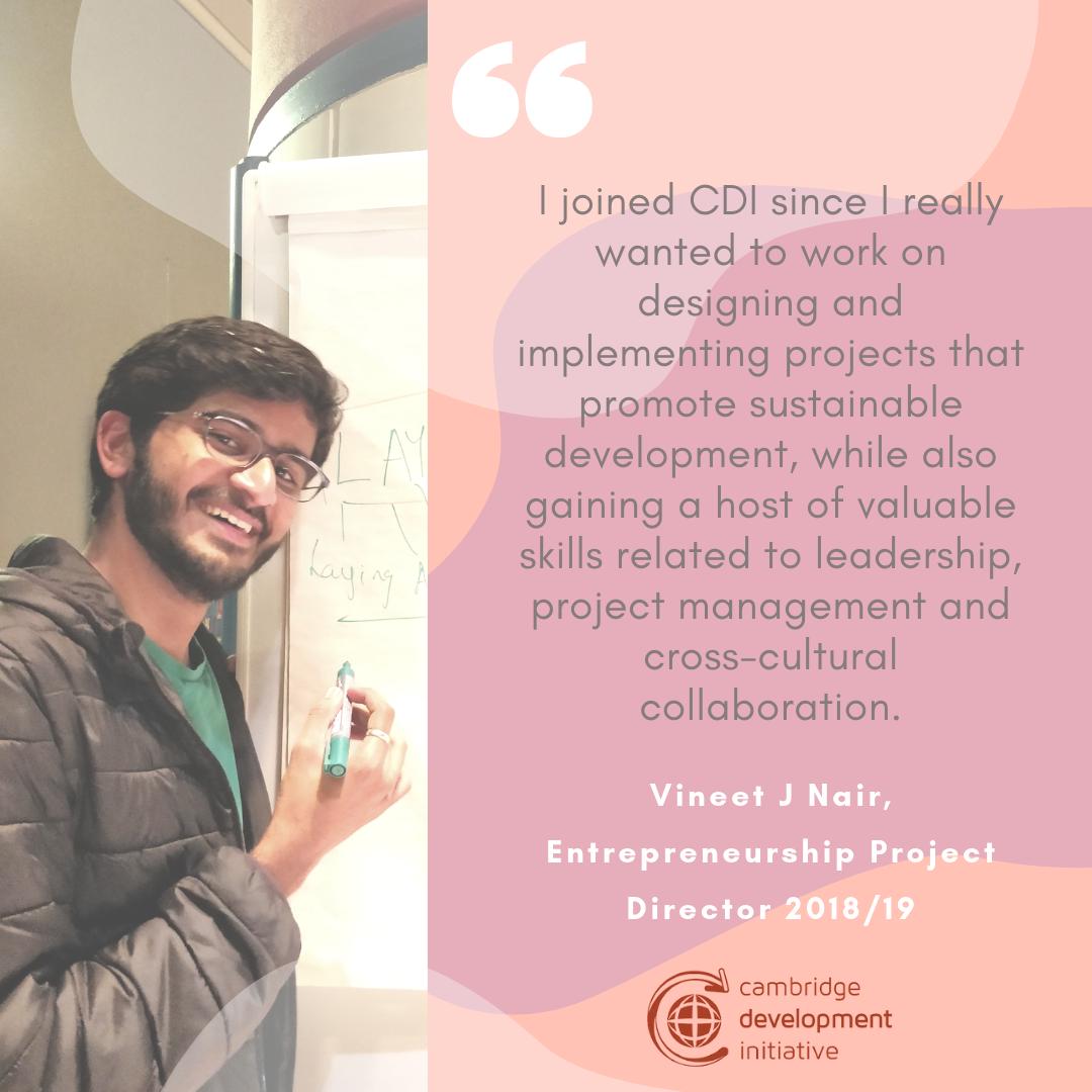 Our Entrepreneurship Project Director 2018/19, Vineet J Nair, is a newcomer to CDI but successfully applied for a position on the committee this year. Here's why Vineet thinks you should apply!

Full text: instagram.com/p/B1k49QWnmK2/…

Apply here: tinyurl.com/applyCDI