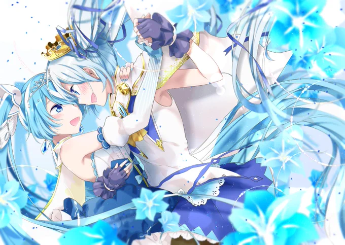 #ディアスノ にて描かせて頂いた雪ミク10thおめでとうイラストです!尊い……涼しくな～れ2nd❄ 