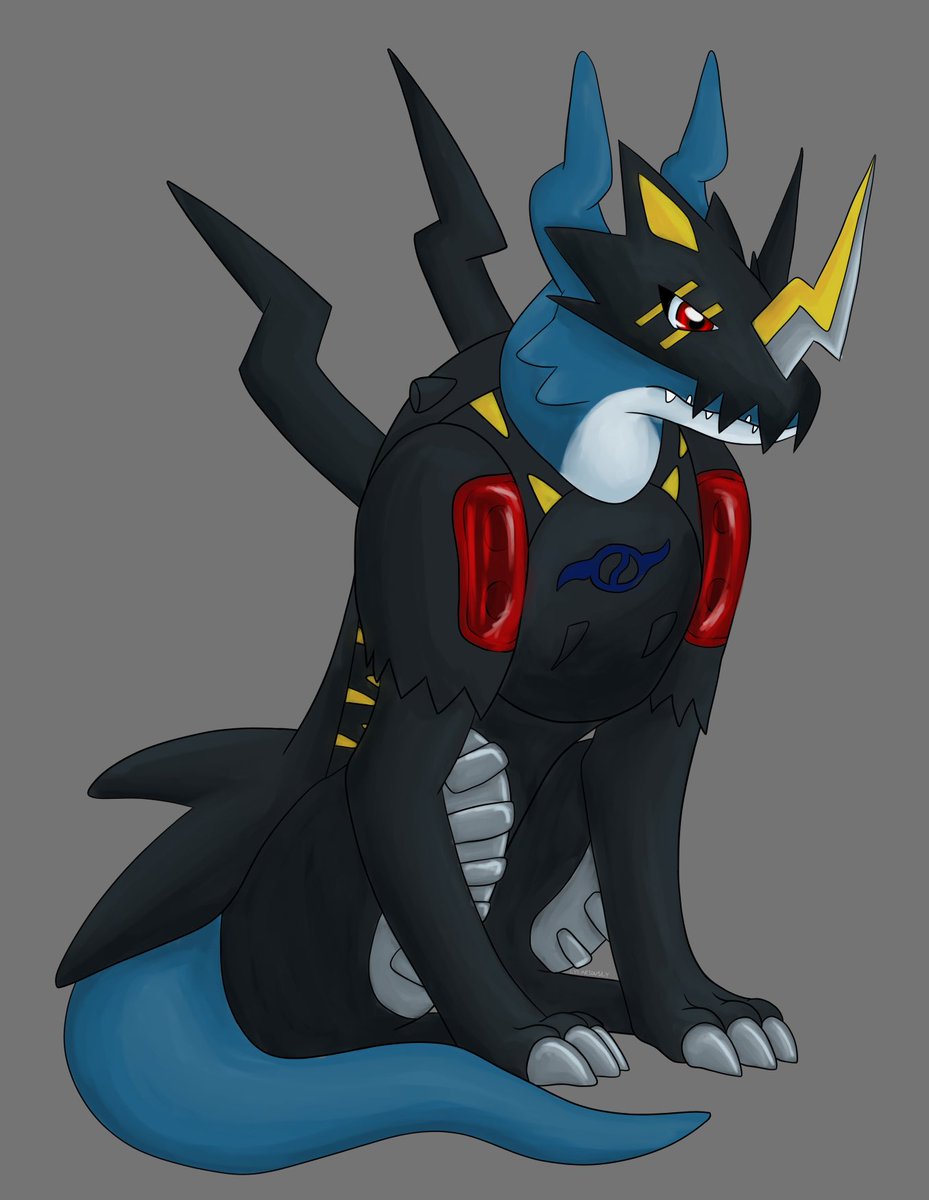 lycariously's tweet image. Finished lightning puppy! #digimon #fanart #raidramon #lighdramon