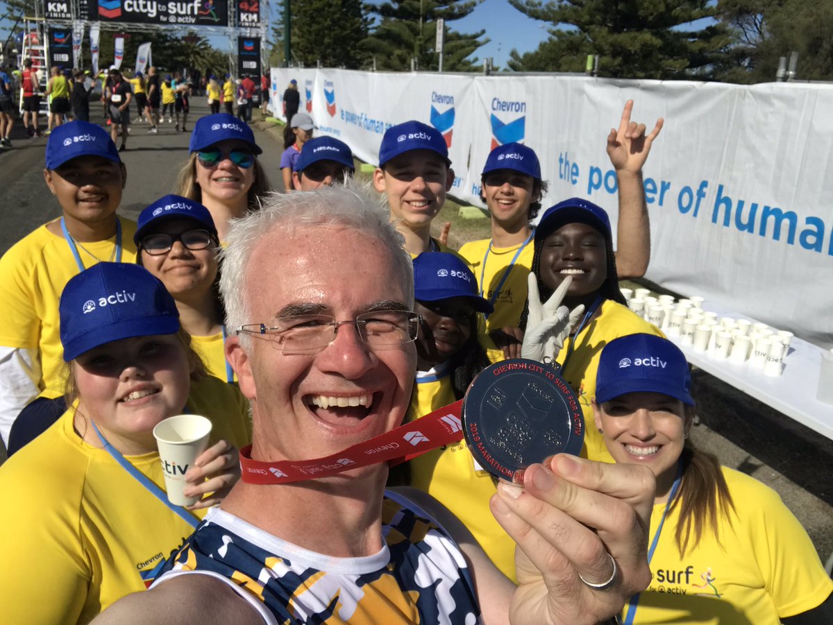 EndaBradyTV's tweet photo. Just finished my first Aussie marathon, admittedly on one leg. But it’s ✅ Thank you Perth for backing @BreastCancer_WA ❤️ https://t.co/yl4wDyiBLQ