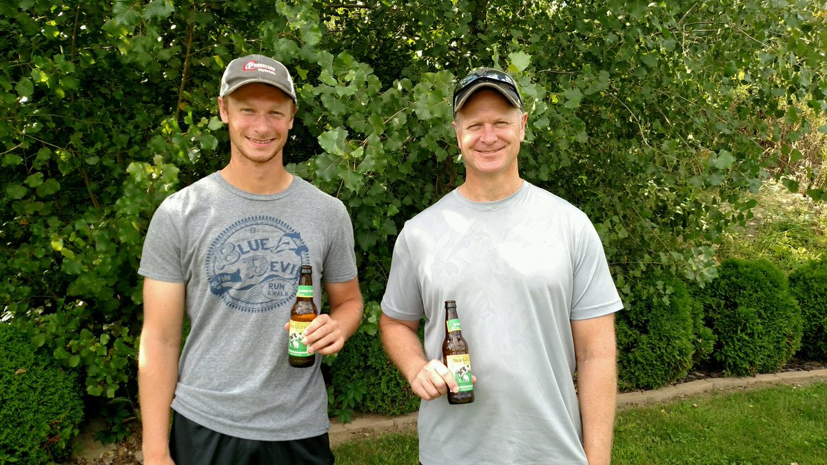 frycebistler's tweet photo. Took Mom to a winery and were the only 2 with Spotted Cow because we ain't "rich schnobs" and real men drink beer. Like father like son. https://t.co/hVs1bNVTQX