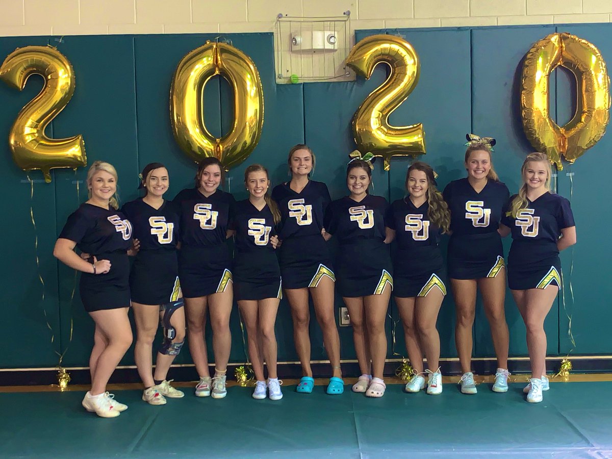 sj_cheer's tweet photo. What a fantastic group of seniors we have this year!! It is going to be tough losing them in about 10months!!!❤️ #ClassOf2020 #TrojanPride https://t.co/FN179b0Wb2