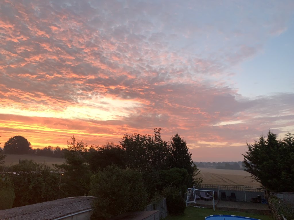 sidTHEparrot's tweet photo. Them noisy #gesse woke lady up at 5.50am 😩 but look at that beautiful morning sky 👌🏻😍 it’s gonna be a cracking 31 degrees here today 🙌🏻 #veryhappyhuman ☀️🤪👌🏻👍🏻😝🙌🏻 #HEATWAVE2019 #sidsviews #GoodOldBritishWeather https://t.co/8gSgBF9WKj