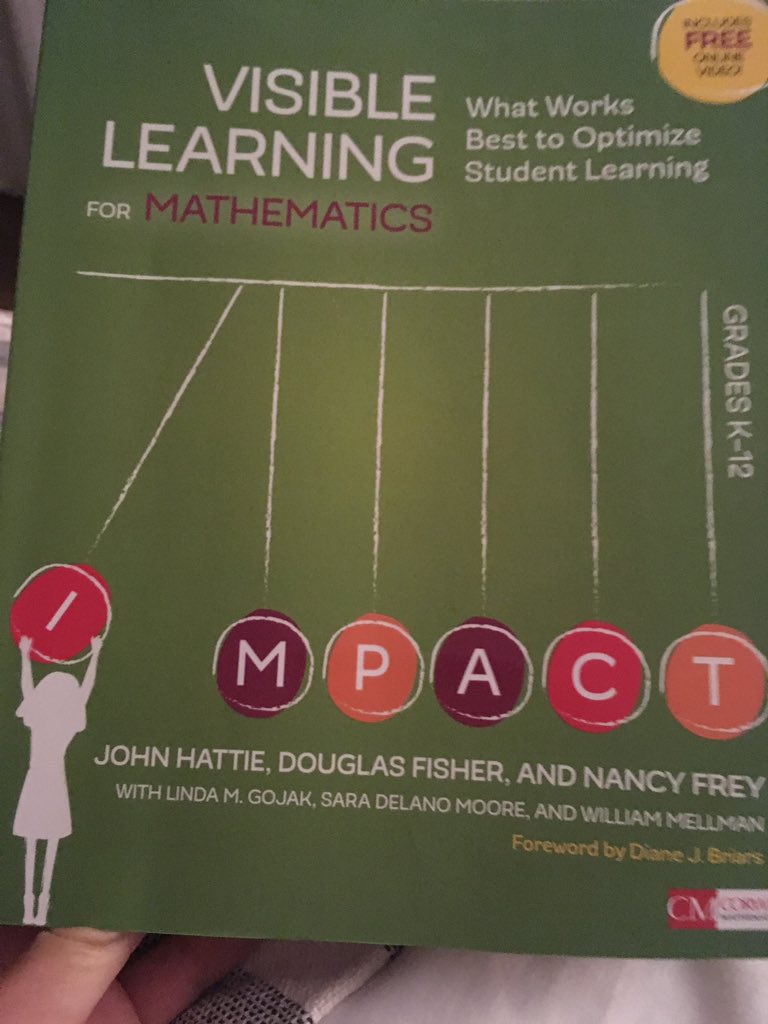 MrsHein1's tweet image. @DFISHERSDSU @NancyFrey @john_hattie You had me at the preface. ❤️#VisibleLearningforMathematics