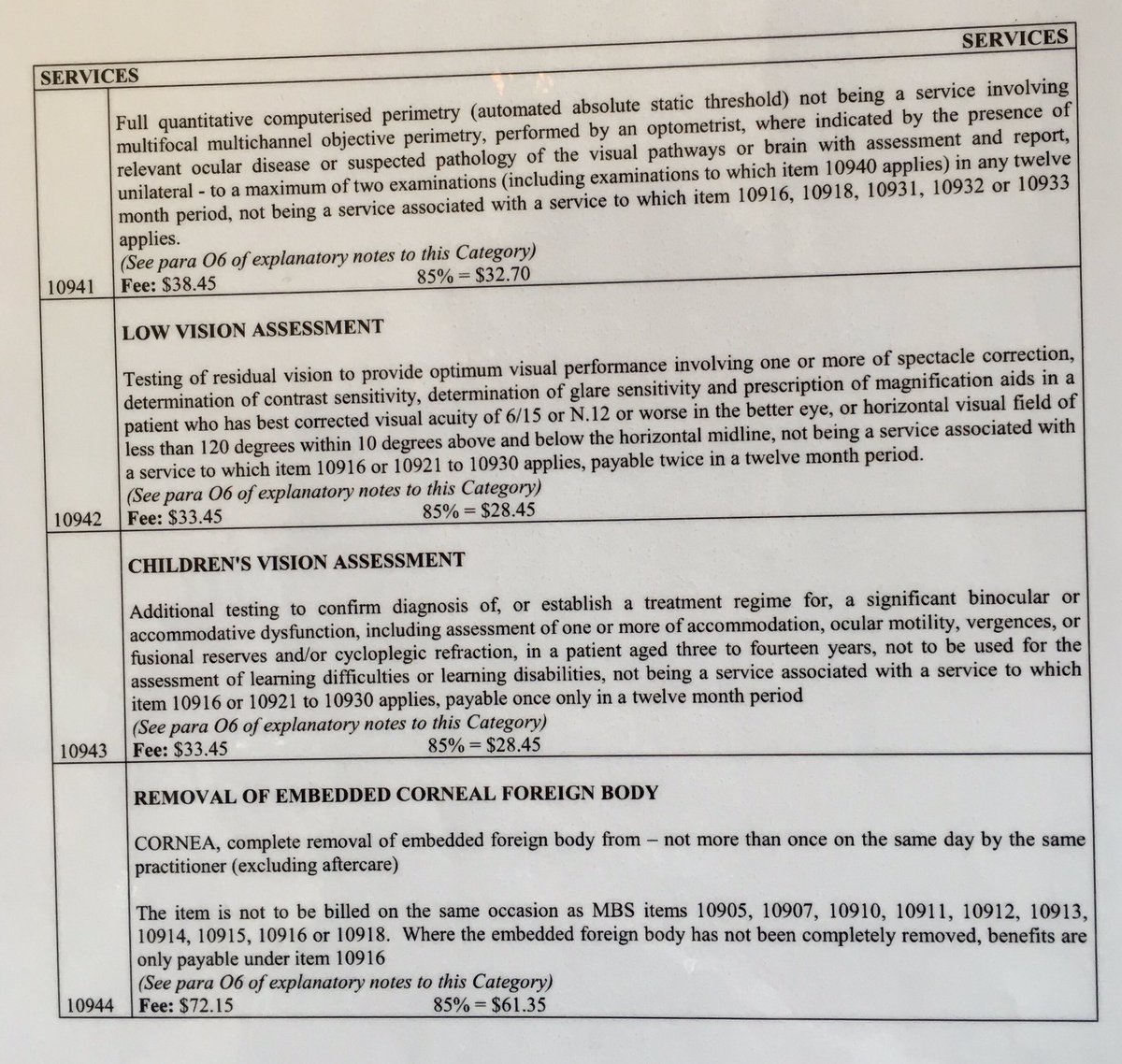 Australian Federal Healthcare policy &amp; codes #visionscreening . (NB. #StePS 4yo eyesight screening by ECH nurses tests vision at 6 feet alone!). ONLY #orthoptists &amp; #BehaviouralOptometrists undertake #FunctionalVision assessments in Aus! 👀#GP &amp; #pediatrician MUST REFER patients!
