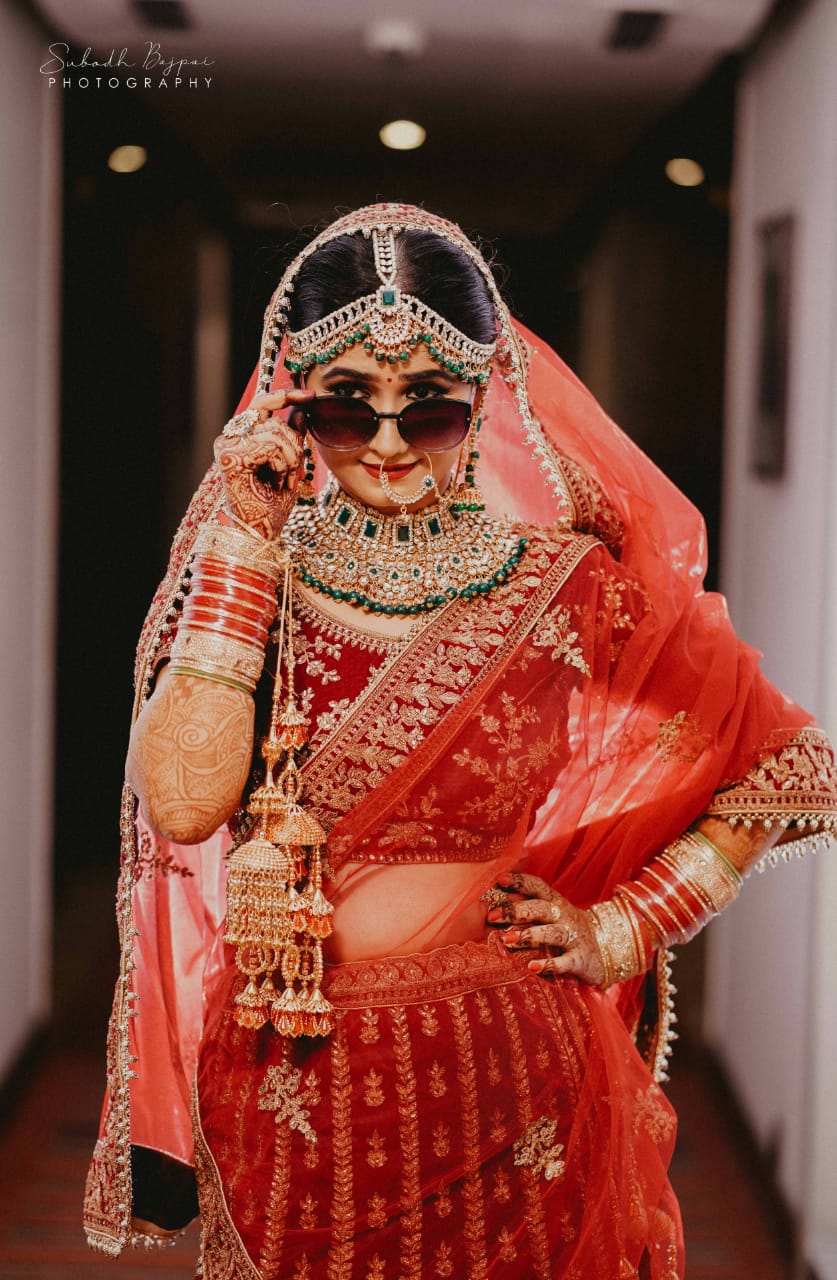 Beautiful Indian Bride In Traditional Wedding Dress And Posing High-Res  Stock Photo - Getty Images