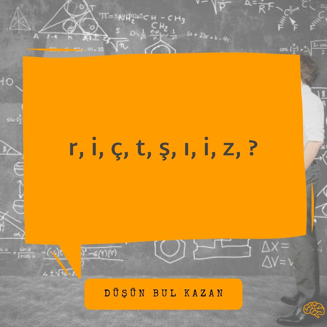 Sıradaki harfi bul, ödül çekilişine katıl!
.
🧠🔎🏆
.
.
#düşünbulkazan #dusbuka #harf #kelime #dizi #akıl #zeka #beyin #zekasorusu #yarışma #ödül #türkiye
