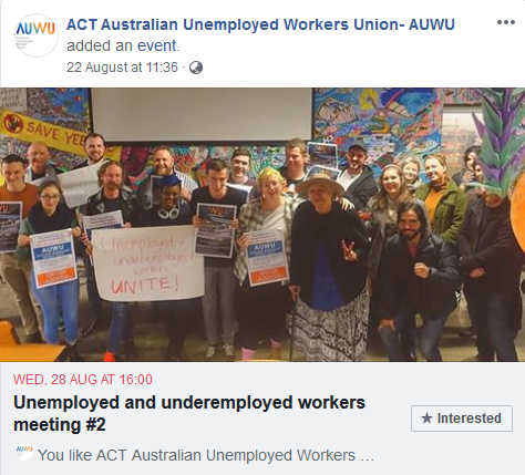 WgarNews's tweet image. #Unemployed (&amp;amp; #Underemployed) #WorkersUnion #PublicMeeting #2 | Hosts #ACT #AUWU facebook.com/AUWUACT/
#BelconnenCommunityService #Canberra #Wed28thAugust
#ACTUWU #ACTAUWU #ACTUnemployedWorkersUnion FBevent: facebook.com/events/9598180… 
#Unemployment #Underemployment #Jobs