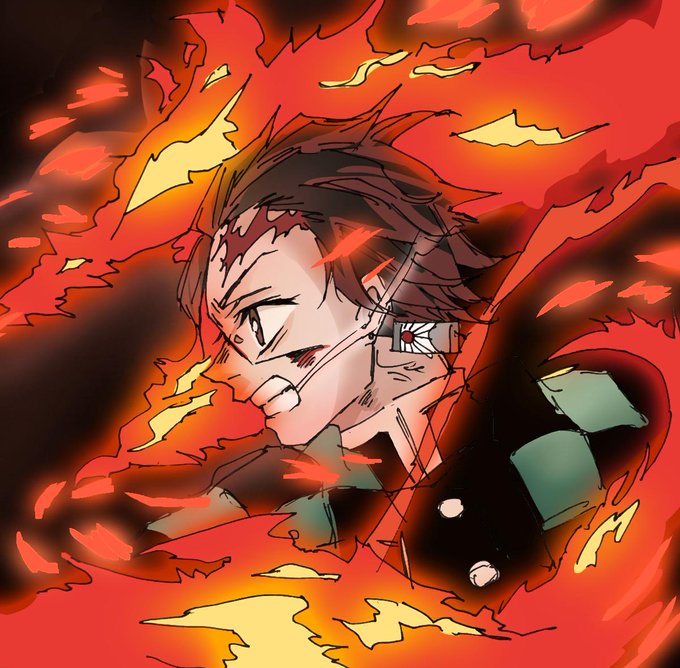 いんくさんがTwitterに投稿した竈門炭治郎(鬼滅の刃)のイラスト。