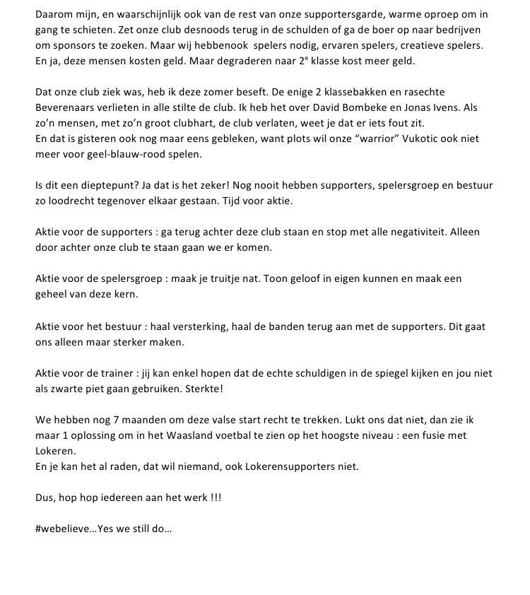 all_seeing👀 (@tvw77) on Twitter photo Mijn club in verval @WaaslandBeveren , tijd voor aktie, tijd voor ommekeer!
<a href="/sporza/">sporza</a> <a href="/MichVergauwen/">Mich Vergauwen</a> <a href="/hlnsport/">HLN Sport</a> <a href="/tvoost_vl/">TV Oost</a> <a href="/stavrosvh/">Stavros Van Halewyck</a> <a href="/voetbalkrant/">voetbalkrant.com</a> <a href="/VoetbalPrimeurB/">VoetbalPrimeur.be</a> Mijn club in verval @WaaslandBeveren , tijd voor aktie, tijd voor ommekeer!
<a href="/sporza/">sporza</a> <a href="/MichVergauwen/">Mich Vergauwen</a> <a href="/hlnsport/">HLN Sport</a> <a href="/tvoost_vl/">TV Oost</a> <a href="/stavrosvh/">Stavros Van Halewyck</a> <a href="/voetbalkrant/">voetbalkrant.com</a> <a href="/VoetbalPrimeurB/">VoetbalPrimeur.be</a>