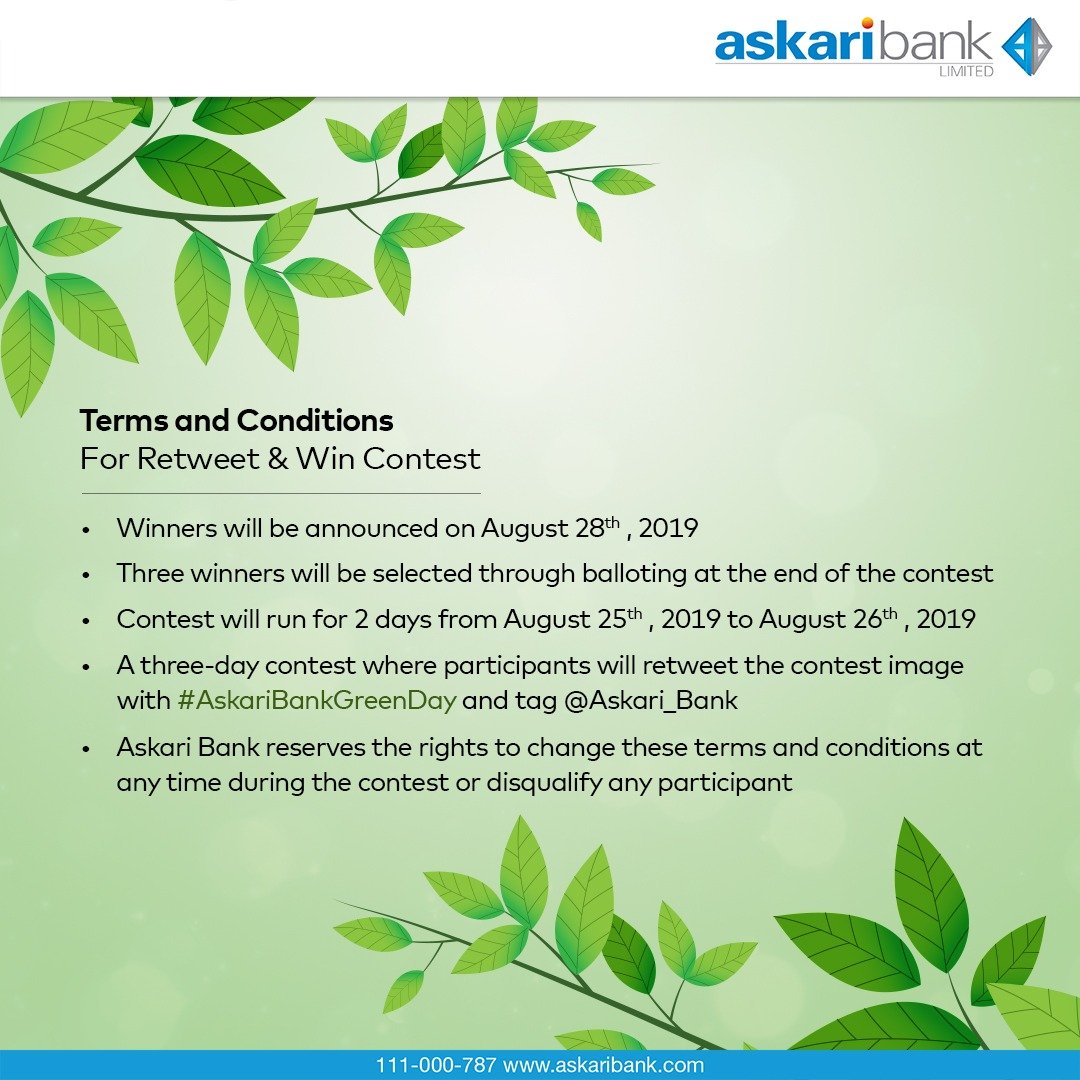 Askari_Bank's tweet photo. The Retweet &amp; Win Contest will start shortly! https://t.co/AWNbUjwQGP
