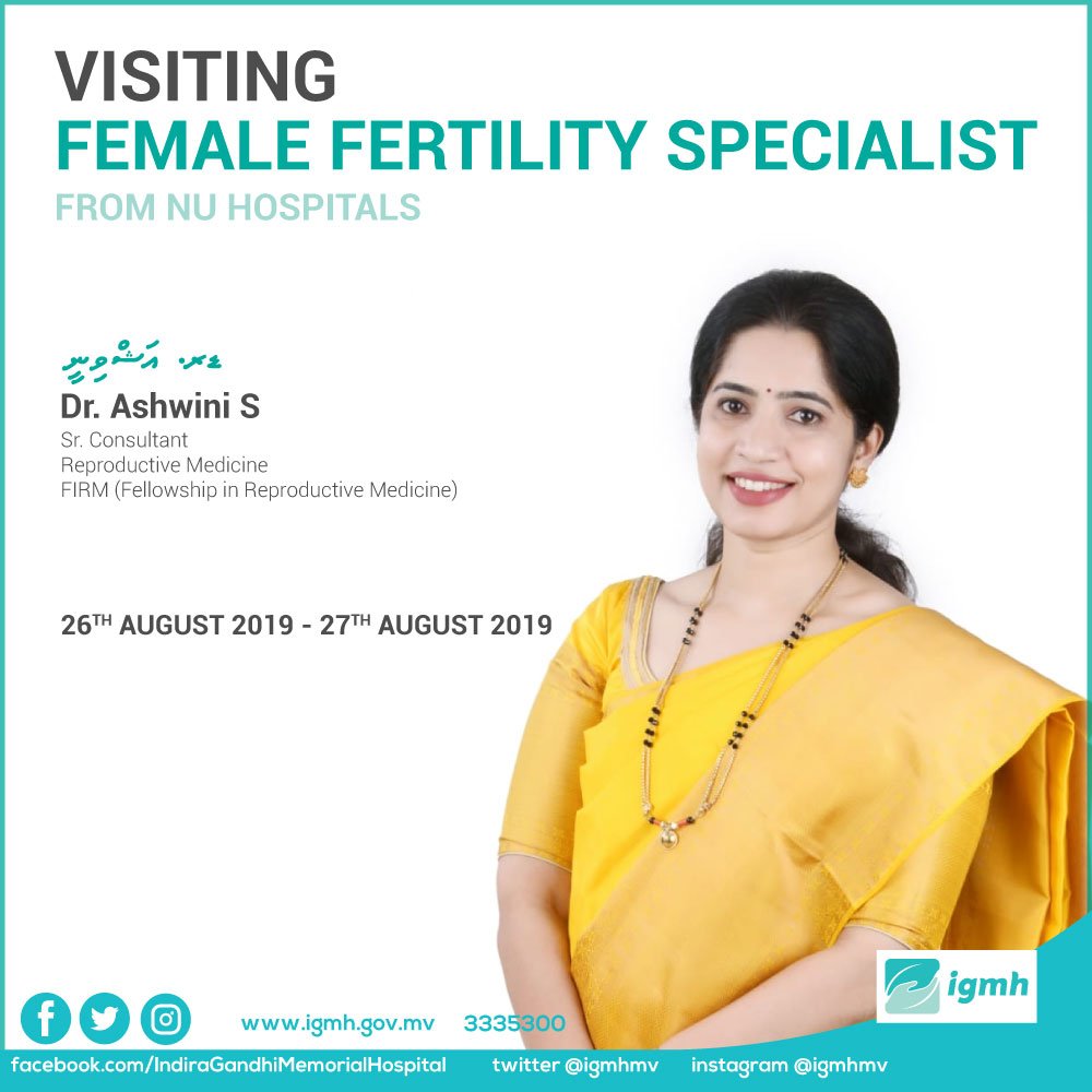 Igmh Visiting Female Fertility Specialist Dr Ashwini S Will Be Working At Igmh From 26th August 19 To 27th August 19 Nuhospitals T Co Tjqwoeztvx Igmh Visiting Female Fertility Specialist Dr Ashwini S Will Be Working At Igmh From 26th August 19 To 27th August 19 Nuhospitals T Co Tjqwoeztvx