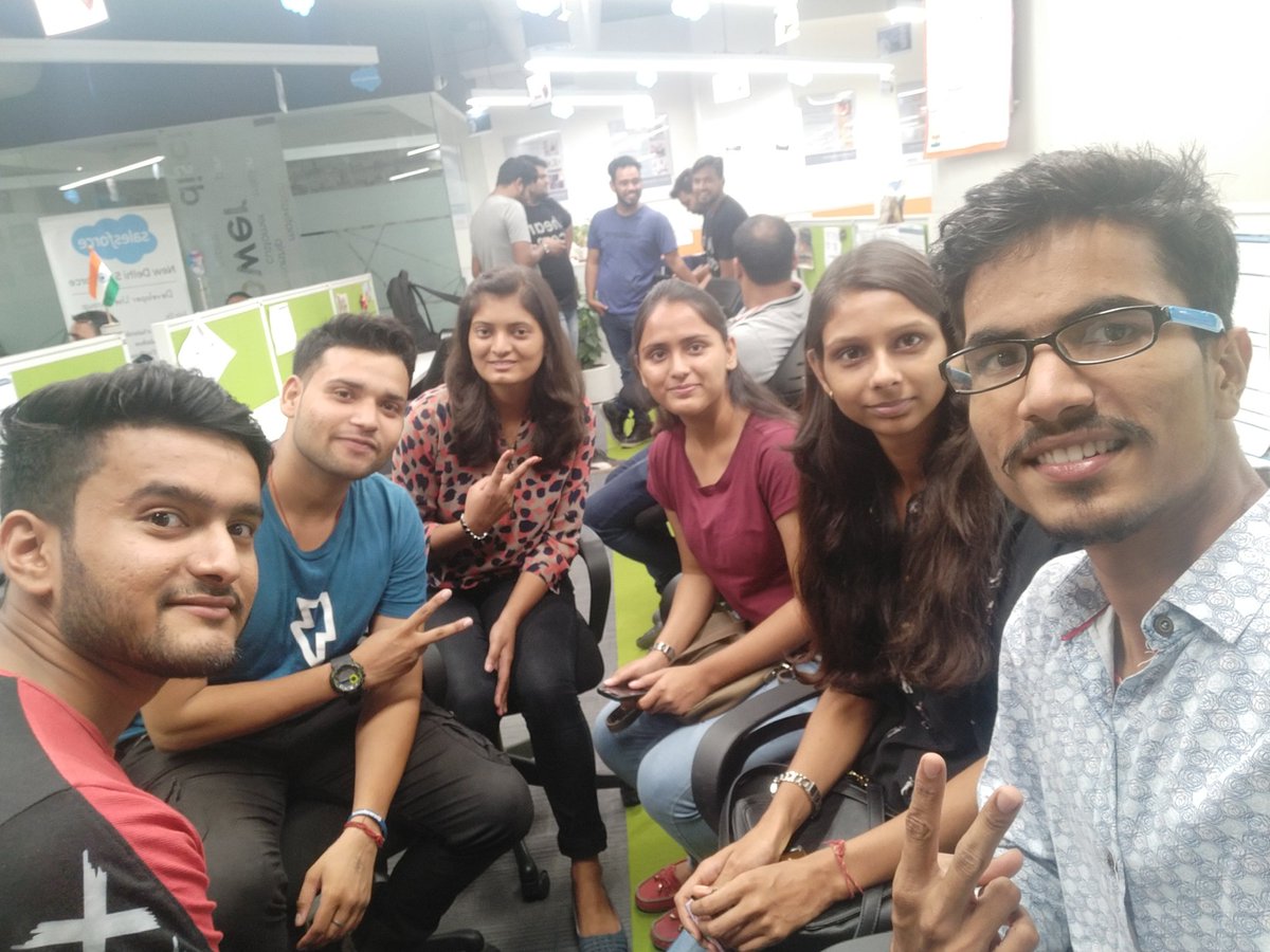 Finally we r @Hear_Office at Gurgaon  <a href="/atul31gupta/">Atul Gupta</a>
<a href="/newdelhisfdcdug/">New Delhi Salesforce Developer Group</a> <a href="/niteshsfdcm/">Nitesh Mishra ☁ ⚡</a> <a href="/nitinsfdc/">Nitin Gupta ☁⚡</a> <a href="/_PrashantGandhi/">Prashant</a> <a href="/SurajSFDC/">Suraj Gupta</a>  <a href="/sonika_sfdc/">Sonika Tomar☁</a> <a href="/amandabauman/">Amanda Bauman</a> <a href="/kavindrapatel/">kavindrapatel</a> <a href="/sfdcMIET/">Salesforce Student Group: MIET</a> @shubham_sfdc <a href="/RishabhVerma99/">Rishabh Verma🐾</a> <a href="/ReshuTomar7/">reshu Tomar</a> <a href="/riyasingh2399/">Riya Singh</a> <a href="/tulika_sfdc/">Tulika Khanduri</a> <a href="/SHIVANIROHILLA5/">SHIVANI 🤩</a> #BAM