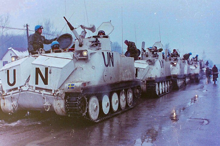 Herravaldet's tweet image. När @CBildt säger han är stolt över: ”det största och mest kraftfulla bidraget till FN:s militära operationer sedan Kongo 1962 med en mekaniserad bataljon till Bosnien”, känner jag själv stolthet att medverkat i denna som gjorde skillnad i kriget. #UNPROFOR #Nordbat2 #BA01