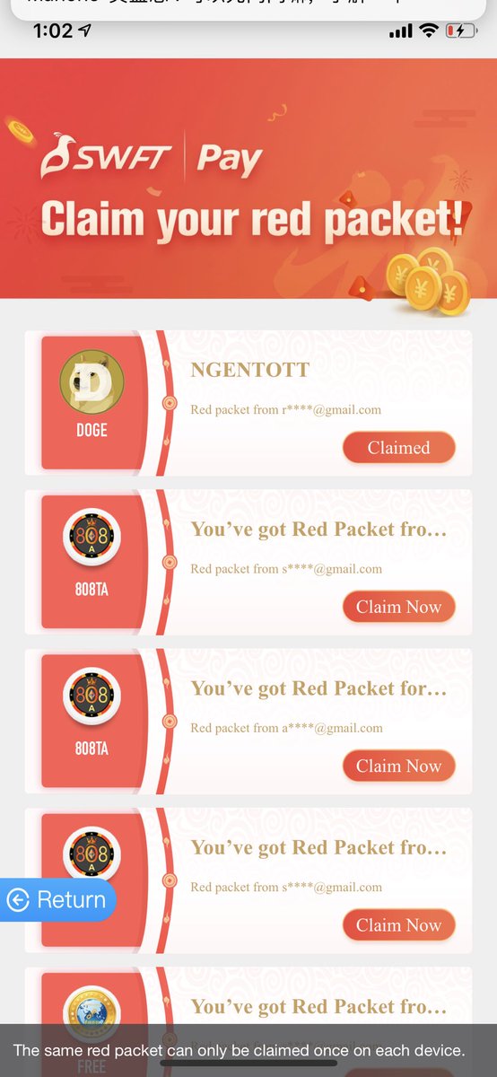 SwftCoin's tweet photo. Feeling lucky today? Come to find tons of red packets right inside our SWFT App! Press “Claim now”, then “jingle”, it’s in your wallet!
Still don’t have the App? download now: https://t.co/0shBlgyYxA
#redpacket #swftpay #swftredpacket https://t.co/mMtwUJqihP