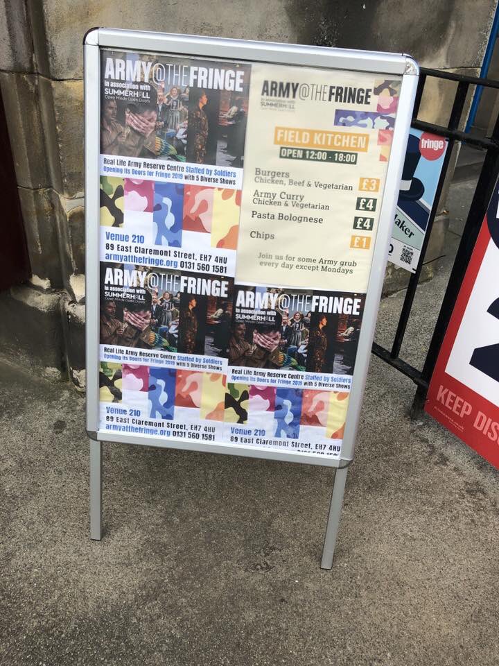 ArmyatTheFringe's tweet image. We’re sad to say today is the last day of of this year’s #AATF19

The good news it you still have today to see our FIVE STAR shows....

Hallowed Ground by @TheatreShift 
Bomb Happy by @EverwitchTC 
@DeadEqual 
The Happiness Project by @Creativelectric 
And
@almost_unicorns